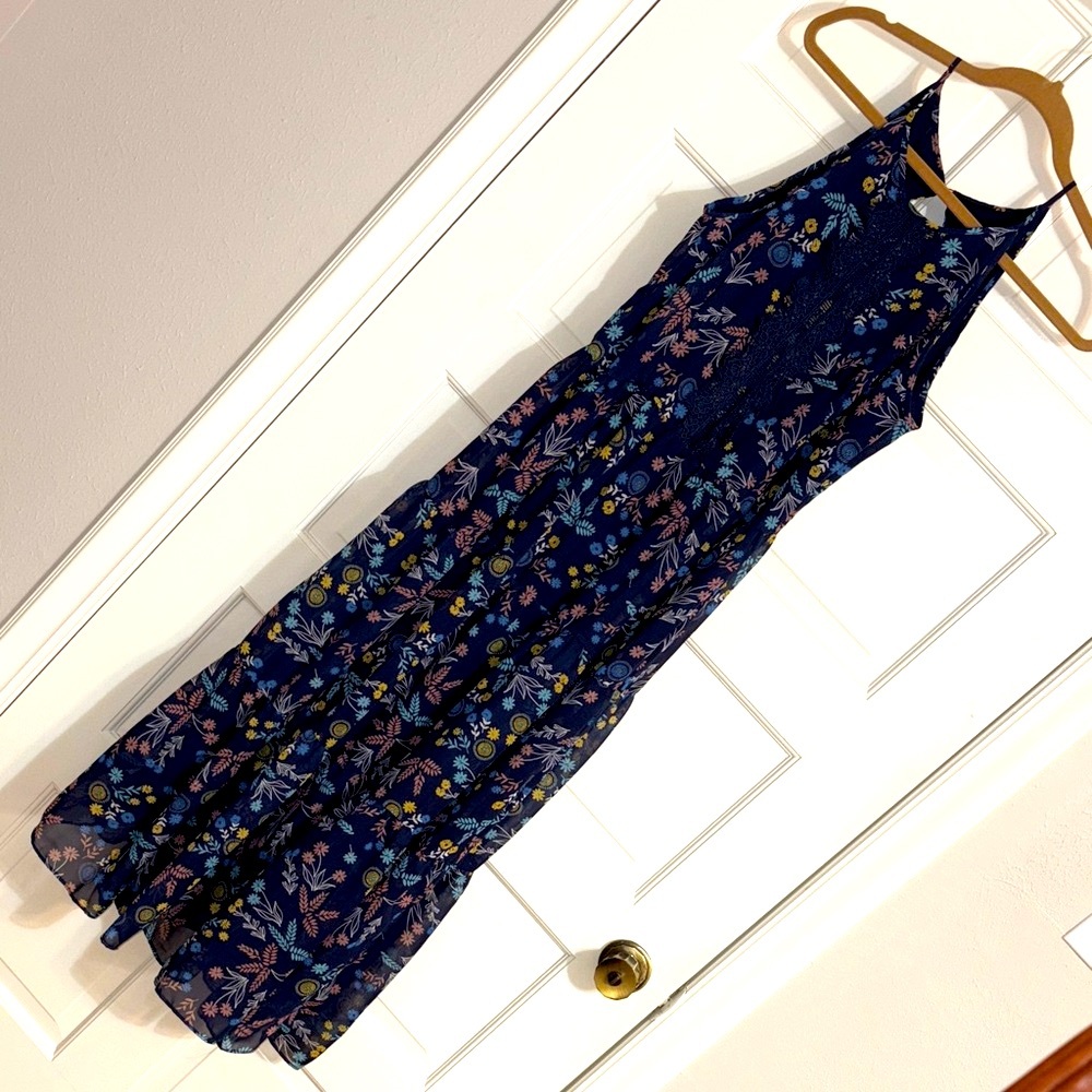Karin Stevens Navy Floral Maxi Dress